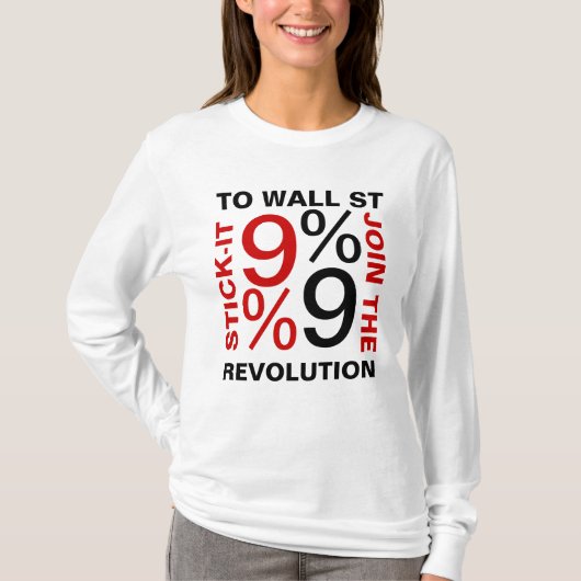 ウォール街に貼り付ける99% Tシャツ (正面)