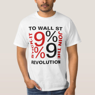 ウォール街に貼り付ける99% Tシャツ