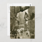 ウォール街パーティー、1918年WW1の終わり ポストカード (正面/裏面)