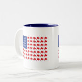 ウォール街愛国的アメリカ国旗 ツートーンマグカップ (正面左)