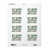 ウォール街/貪欲は良い ラベル (フルシート)