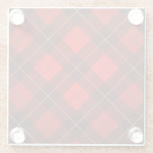 ウォーレスのタータンチェックの背景 ガラスコースター (裏面)
