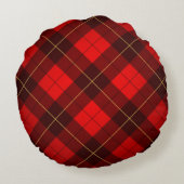 ウォーレスのタータンチェックの背景 ラウンドクッション (裏面)