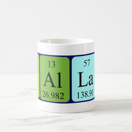 ウォーレスの周期表の名前のマグ コーヒーマグカップ (中央)