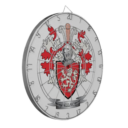 ウォーレスの家紋の紋章付き外衣 ダーツボード (正面左)