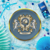 ウォーレス クラン バッジ ブルー パーソナライズされた紙皿 ペーパープレート (パーティー)