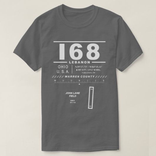 ウォーレンカウンティ空港ジョンレーンフィールドI68 Tシャツ (デザイン正面)