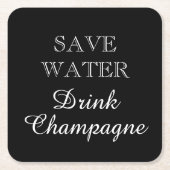 ウォー救トドリンクシャンパーニュおもしろい紙コースター スクエアペーパーコースター (正面)