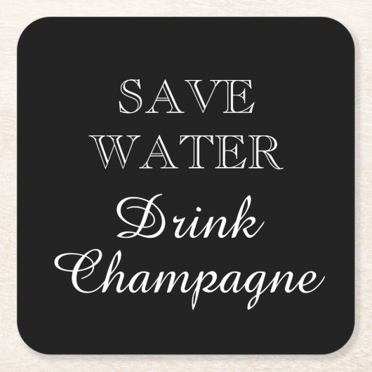 ウォー救トドリンクシャンパーニュおもしろい紙コースター スクエアペーパーコースター (正面)
