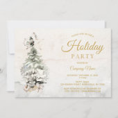 ウォー素朴タカラーツリーホリ企業のデーパーティー 招待状 (正面)