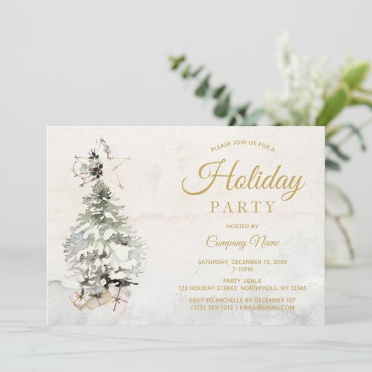 ウォー素朴タカラーツリーホリ企業のデーパーティー 招待状 (スタンド正面)