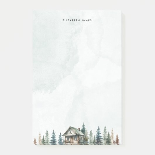 ウォー素朴ターカラーキャビングリーンフォレパーソナライズされたスト ポストイット (正面)