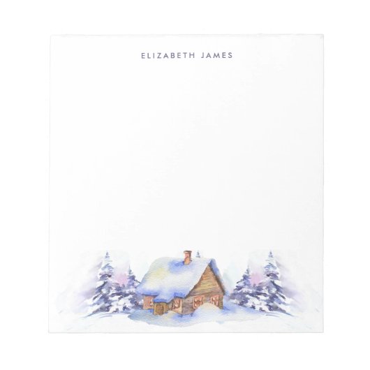 ウォー素朴ターカラーキャビンブルーフォレパーソナライズされたスト ノートパッド (正面)