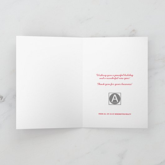 ウォー素朴ターカラーサボス企業のホリデイ シーズンカード (内部)