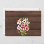 ウォー素朴ターカラーパンシーズバーンウッドブライダルシャワー 招待状 (裏面)