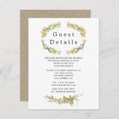 ウォー素朴ターカラーフォレ結婚ストゲスト詳細 エンクロージャーカード (正面/裏面)