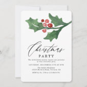 ウォー素朴ターカラーホリーホリデークリスマスパーティー 招待状 (正面)