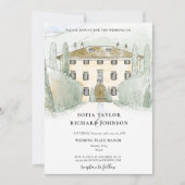 ウォー素朴ターカラーマナーハウスイタリアトスカニー 招待状 (正面)