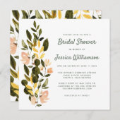 ウォー素朴トカラーフローラガーデンブライダルシャワー 招待状 (正面/裏面)