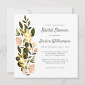 ウォー素朴トカラーフローラガーデンブライダルシャワー 招待状 (正面)