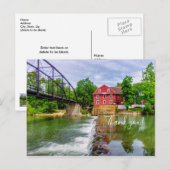 ウォー・イーグル・クリークの滝を越えて　ありがとう ポストカード (正面/裏面)