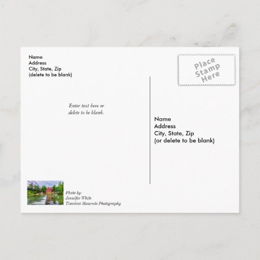 ウォー・イーグル・クリークの滝　早く治ってね ポストカード (裏面)