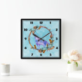 ウオウルフハウリングインアボホスタイルリース スクエア壁時計 (ホーム)