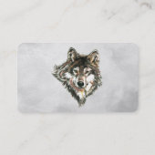 ウオオカミ動物の水彩色カスタム 名刺 (裏面)