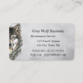 ウオオカミ動物の水彩色カスタム 名刺 (正面)