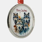 ウオオカミ族の動物野生動物自然アート メタルオーナメント (右)