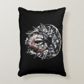 ウオオカミ野生霊動物の水色 アクセントクッション (正面(垂直))