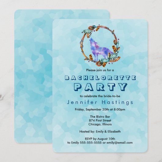 ウオオカミ – ワイルドボホスタイルバチェロレッテ 招待状 (正面/裏面)