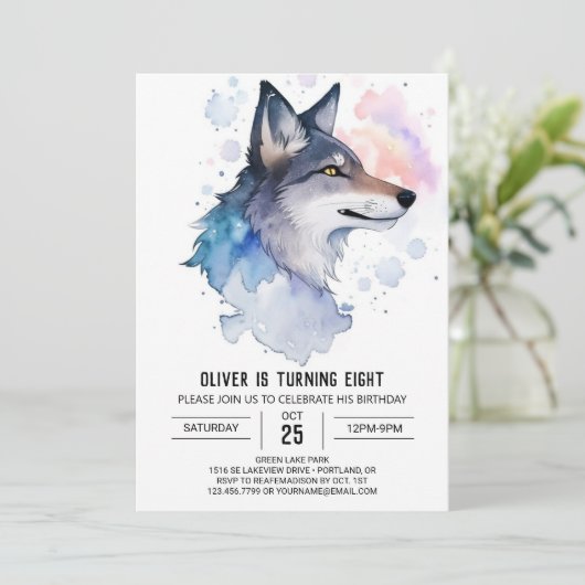 ウオカマオオカミ誕生日 招待状 (スタンド正面)