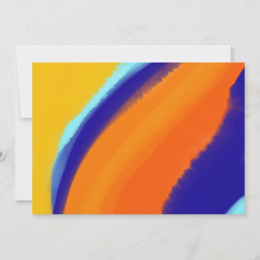 ウオタクはっきりしたロオレンジとブルーの結婚式招待状 招待状 (裏面)