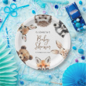 ウオモダンーターカラーウッドランドアニマルズベビー ペーパープレート (パーティー)