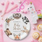 ウオモダンーターカラーウッドランドアニマルズベビー ペーパープレート (パーティー)