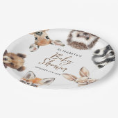 ウオモダンーターカラーウッドランドアニマルズベビー ペーパープレート (アングル)