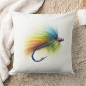 ウオータイ絵画ズフライ釣り装飾用クッション クッション (ブランケット)