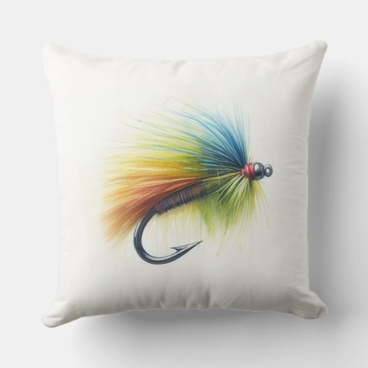 ウオータイ絵画ズフライ釣り装飾用クッション クッション (裏面)