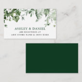 ウオータカラアイビーグリーン結婚リーのレジストリ エンクロージャーカード (正面/裏面)