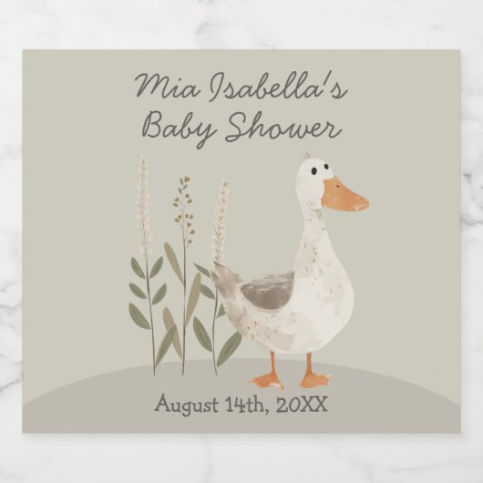 ウオータカラグース赤ちゃんシャワーきらめくワインラベル スパークリングワインラベル (シングルラベル)