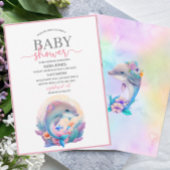ウオータカラーかわいいドルフィンベビーシャワー招待状 招待状