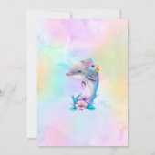 ウオータカラーかわいいドルフィンベビーシャワー招待状 招待状 (裏面)