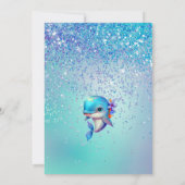 ウオータカラーかわいいドルフィンベビーシャワー招待状 招待状 (裏面)