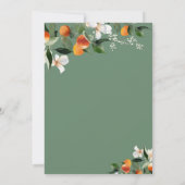 ウオータカラーかんきつオレンジ赤ちゃんシャワー招待状 招待状 (裏面)