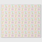 ウオータカラーアイスクリームパステルラッピング紙 ラッピングペーパー (フラット)