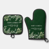 ウオータカラーアイビーシダSageファミリーキャビングリーン 鍋つかみ&鍋敷きセット (正面)