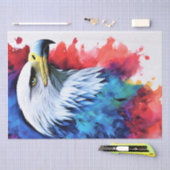 ウオータカラーイーグルポートレート絵画のデクページ 薄葉紙 (クラフト)