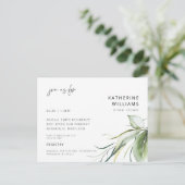 ウオータカラーウィスピー植物性モダンブライダルシャワー ポストカード (スタンド正面)