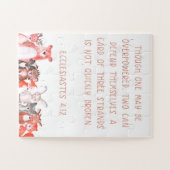 ウオータカラーウッドランドベビーアニマル子供部屋アートポスター ジグソーパズル (横)